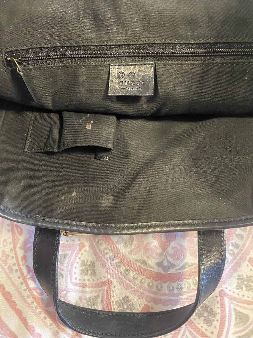 Gucci Black Monogram Satchel with Gold Charm - Picture 3 of 4